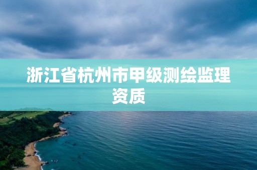 浙江省杭州市甲級測繪監理資質