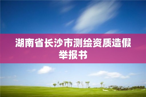 湖南省長沙市測繪資質(zhì)造假舉報書