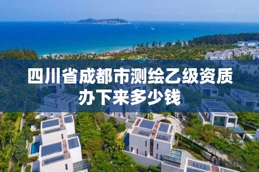 四川省成都市測繪乙級資質辦下來多少錢