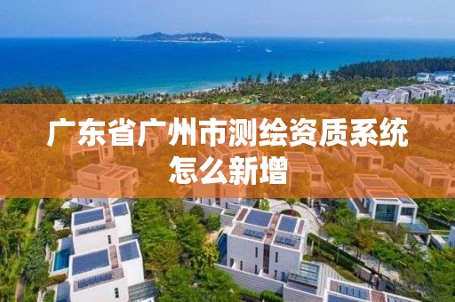 廣東省廣州市測繪資質系統怎么新增