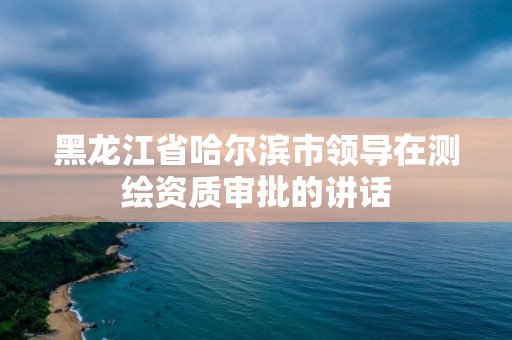 黑龍江省哈爾濱市領導在測繪資質審批的講話