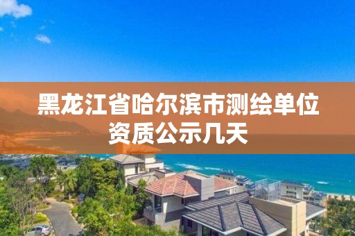 黑龍江省哈爾濱市測繪單位資質公示幾天