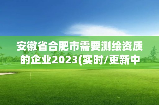 安徽省合肥市需要測繪資質的企業2023(實時/更新中)