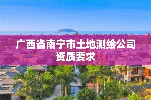 廣西省南寧市土地測繪公司資質要求