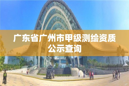 廣東省廣州市甲級測繪資質公示查詢