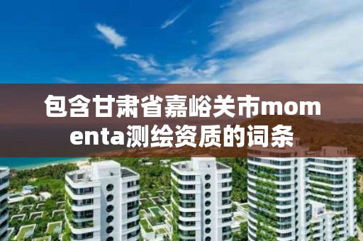 包含甘肅省嘉峪關市momenta測繪資質的詞條