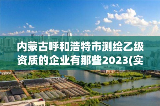 內(nèi)蒙古呼和浩特市測繪乙級資質(zhì)的企業(yè)有那些2023(實時/更新中)