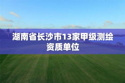 湖南省長沙市13家甲級測繪資質單位