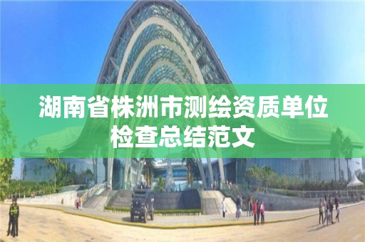 湖南省株洲市測繪資質單位檢查總結范文