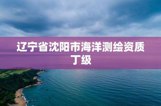 遼寧省沈陽(yáng)市海洋測(cè)繪資質(zhì)丁級(jí)