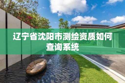 遼寧省沈陽市測繪資質如何查詢系統