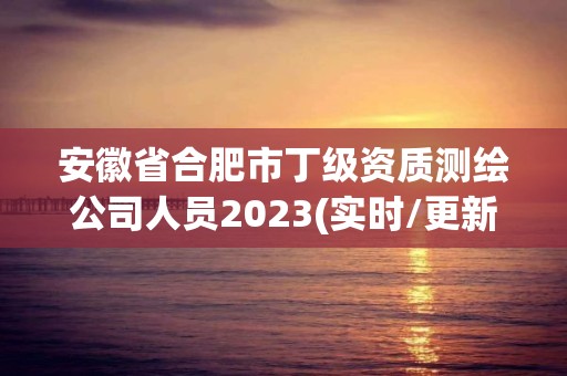 安徽省合肥市丁級(jí)資質(zhì)測(cè)繪公司人員2023(實(shí)時(shí)/更新中)