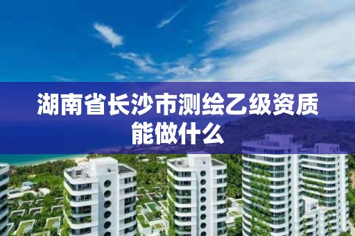 湖南省長沙市測繪乙級資質能做什么