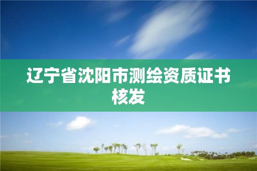 遼寧省沈陽市測繪資質(zhì)證書核發(fā)