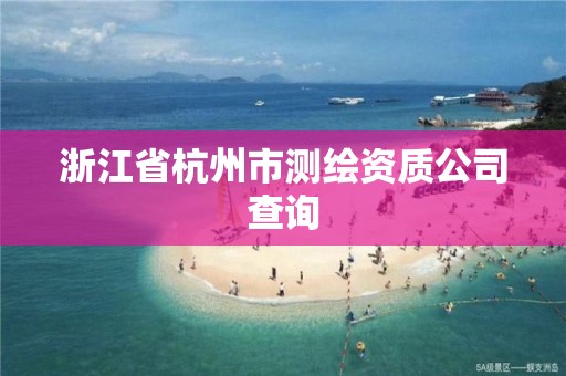 浙江省杭州市測繪資質公司查詢