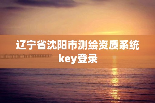 遼寧省沈陽(yáng)市測(cè)繪資質(zhì)系統(tǒng)key登錄