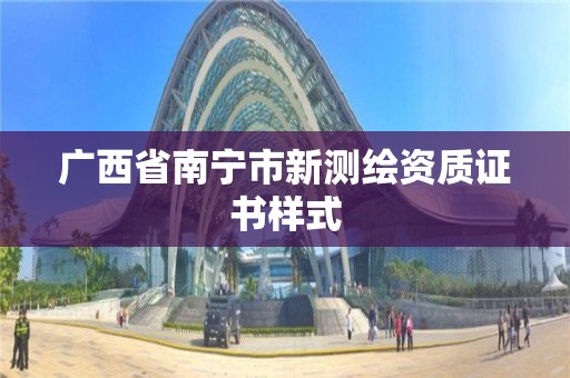 廣西省南寧市新測繪資質(zhì)證書樣式