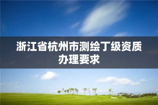 浙江省杭州市測繪丁級資質辦理要求