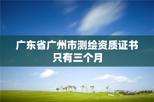 廣東省廣州市測繪資質證書只有三個月