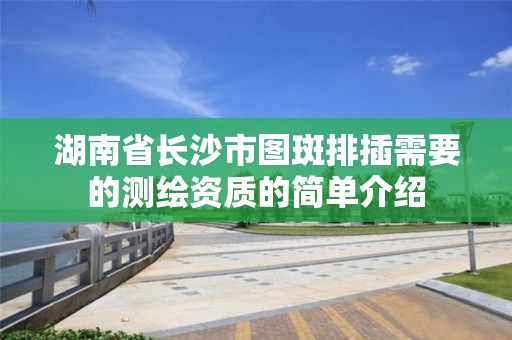 湖南省長沙市圖斑排插需要的測繪資質的簡單介紹