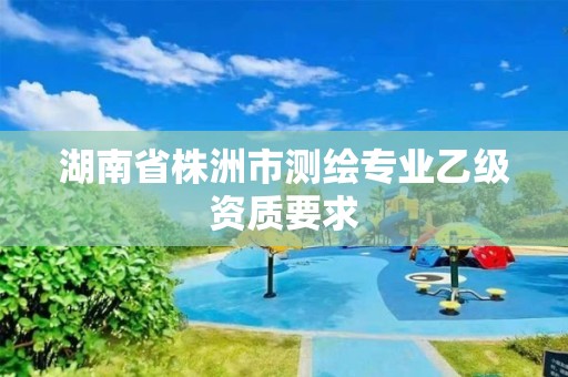 湖南省株洲市測繪專業(yè)乙級資質(zhì)要求