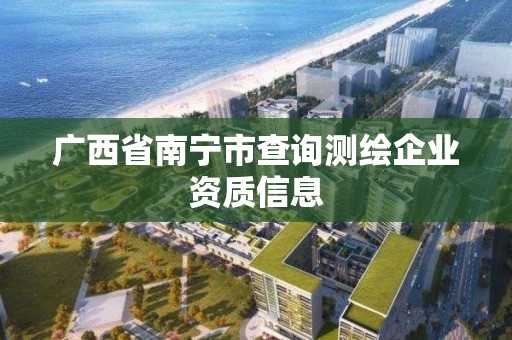 廣西省南寧市查詢測繪企業資質信息