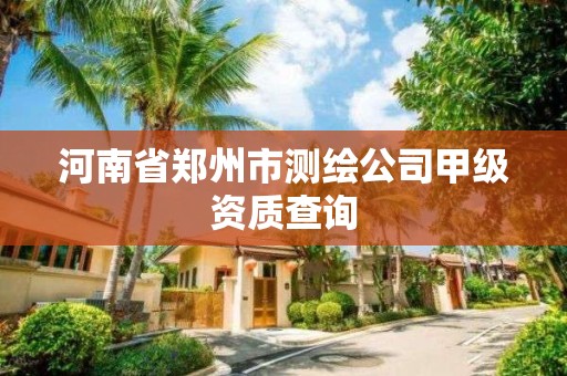 河南省鄭州市測繪公司甲級資質查詢