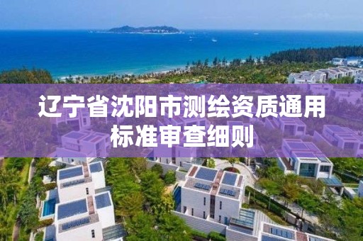 遼寧省沈陽市測繪資質通用標準審查細則