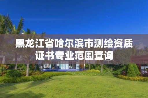 黑龍江省哈爾濱市測繪資質證書專業范圍查詢