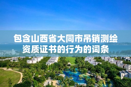 包含山西省大同市吊銷測繪資質證書的行為的詞條