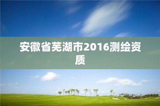 安徽省蕪湖市2016測(cè)繪資質(zhì)