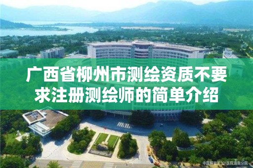 廣西省柳州市測繪資質(zhì)不要求注冊測繪師的簡單介紹