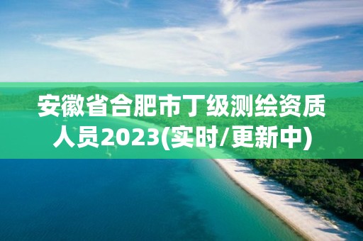 安徽省合肥市丁級測繪資質人員2023(實時/更新中)