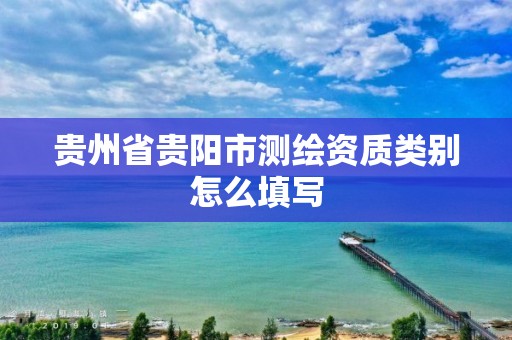 貴州省貴陽市測繪資質類別怎么填寫