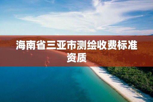 海南省三亞市測繪收費(fèi)標(biāo)準(zhǔn)資質(zhì)