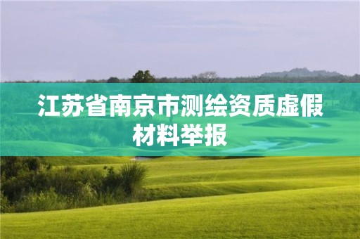 江蘇省南京市測(cè)繪資質(zhì)虛假材料舉報(bào)