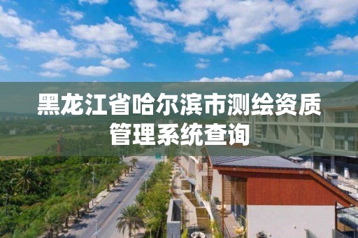 黑龍江省哈爾濱市測繪資質管理系統查詢