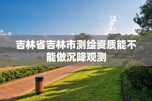 吉林省吉林市測繪資質能不能做沉降觀測