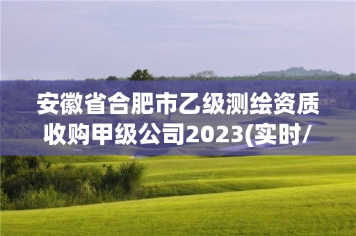 安徽省合肥市乙級測繪資質收購甲級公司2023(實時/更新中)