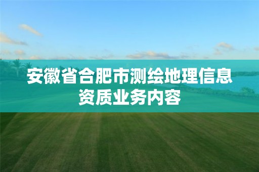 安徽省合肥市測繪地理信息資質業務內容