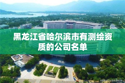 黑龍江省哈爾濱市有測(cè)繪資質(zhì)的公司名單