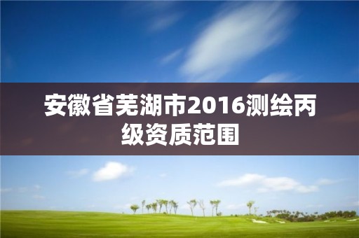 安徽省蕪湖市2016測繪丙級資質范圍