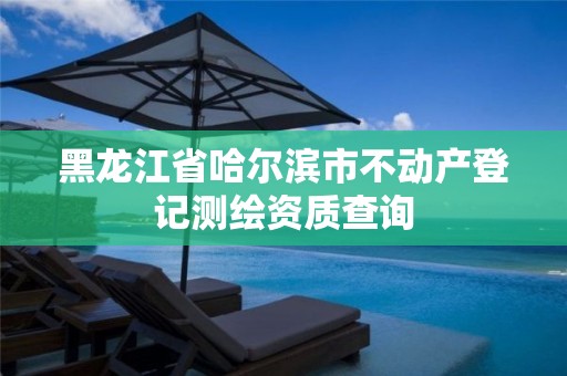 黑龍江省哈爾濱市不動產(chǎn)登記測繪資質(zhì)查詢