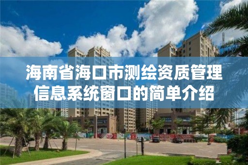 海南省海口市測繪資質管理信息系統窗口的簡單介紹