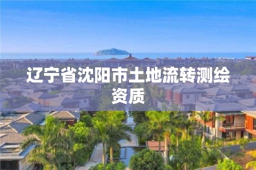 遼寧省沈陽市土地流轉測繪資質