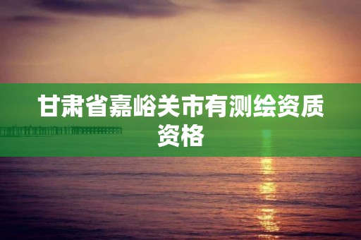 甘肅省嘉峪關市有測繪資質資格