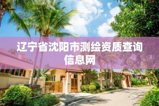 遼寧省沈陽市測繪資質查詢信息網