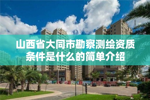 山西省大同市勘察測繪資質條件是什么的簡單介紹