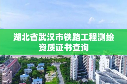 湖北省武漢市鐵路工程測繪資質證書查詢