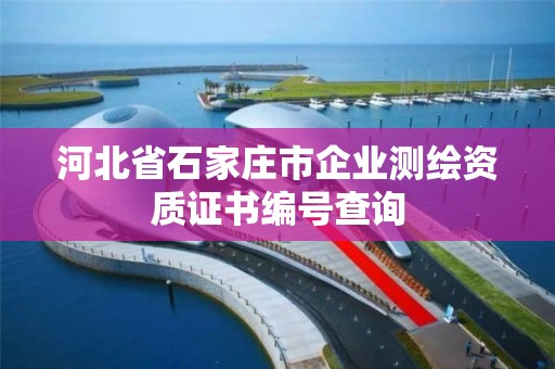 河北省石家莊市企業測繪資質證書編號查詢